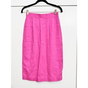 Vintage Hot pink 80s Lined Midi Pencil Skirt - Size XS